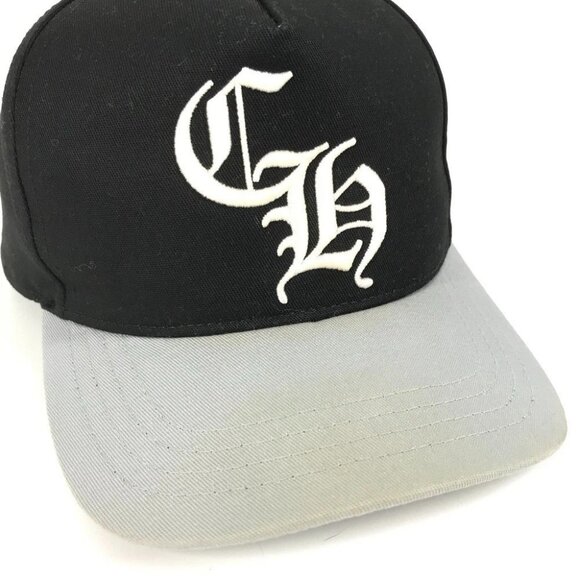 CHROME HEARTS CH logo Bicolor hat cap baseball cap cotton / polyester Black/gray - Picture 9 of 15